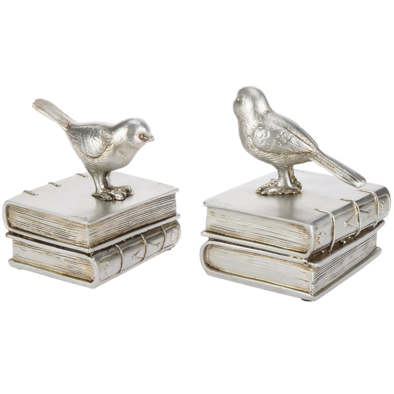 Resin Bookends, Silver
