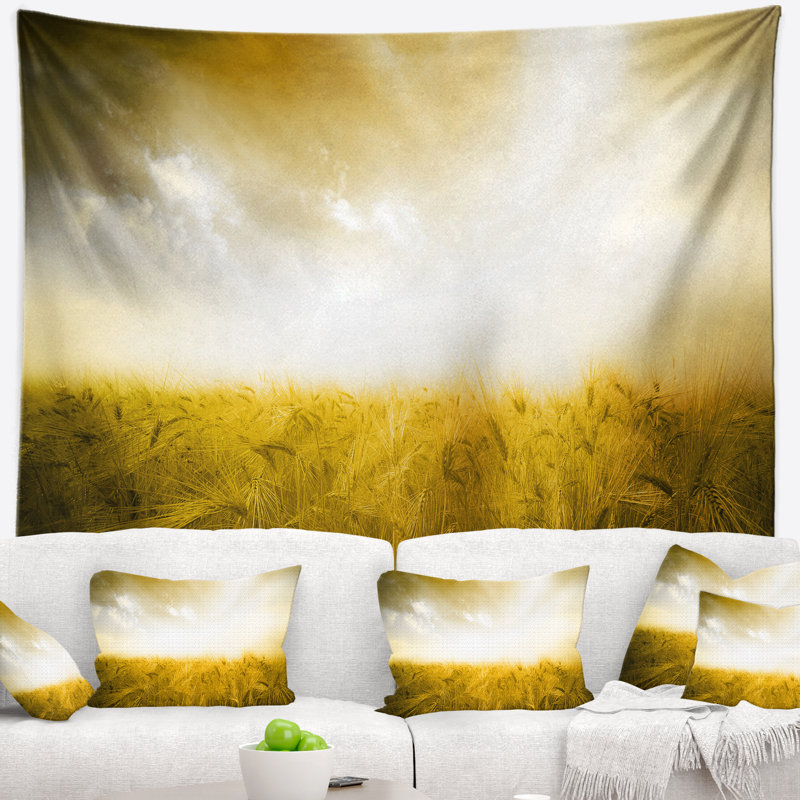 Tapisserie de jardin jaune en soleil clair, H 32 po x l 39 po