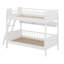 Lit superposé simple en bois avec 3 tablettes de rangement-119465188