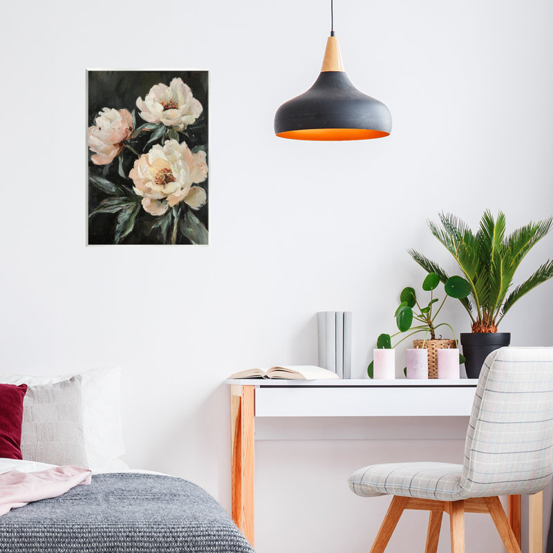 Roses, peinture florale sur plaque murale, conception par Petal Prints Design, H 15 po x l 10 po
