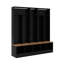 Arbre d'entrée large avec banc de rangement, armoire à chaussures minimaliste avec rangement cubique et tablettes-115167004