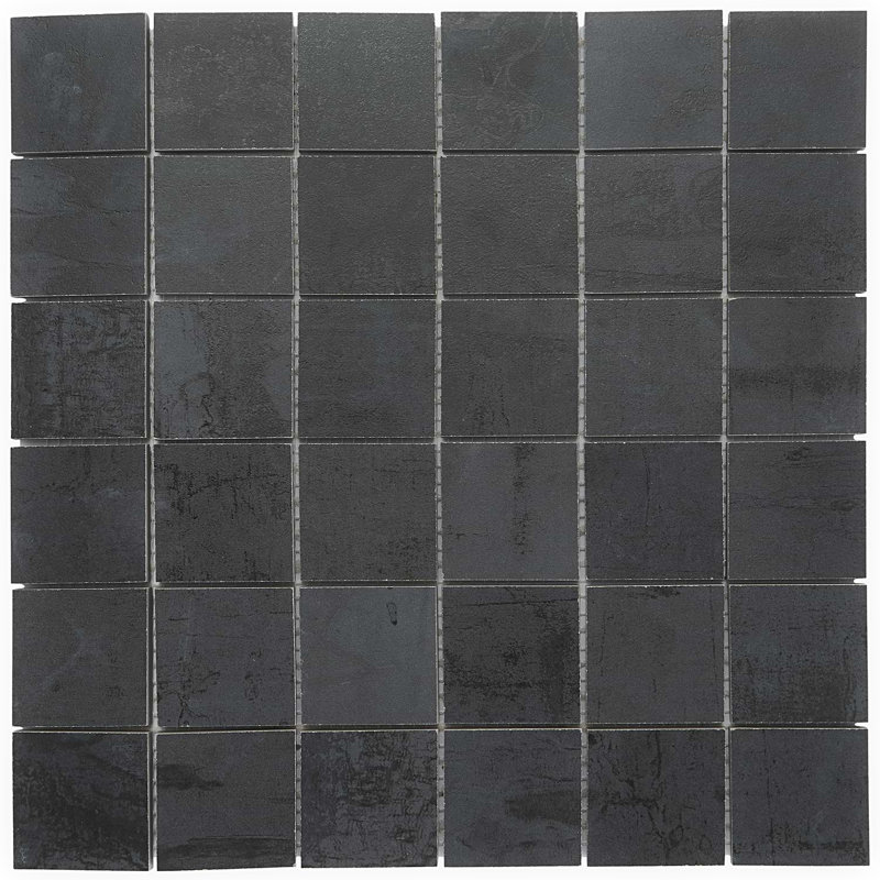 Angela Harris Inspira 2X2 Matte Porcelain Mosaic Tile, Dark Gray