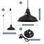 Luminaire suspendu industriel à hauteur de poulie et lampe à suspendre avec interrupteur, noir