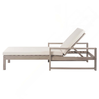 Outdoor 5-Position Chaise Lounge With Cushion & Adjustable Backrest For Backyard, Pool, Deck, And Lawn