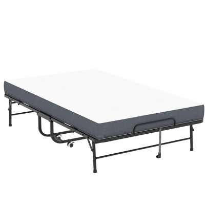 Spacious 75"X46" Portable Twin Cot With 5" Memory Foam, 450Lbs Capacity, For Camping And Office Extra Long & Wide Bed Suitable Guests At Home