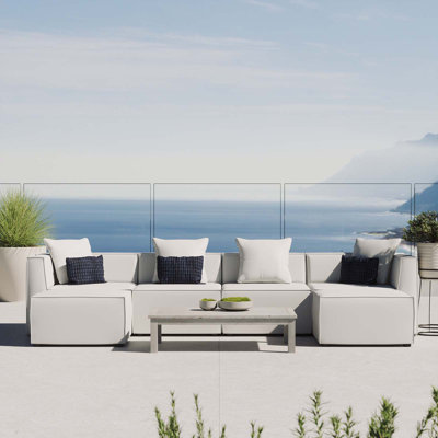 Canapé modulaire d'extérieur rembourré 6 pièces Modway Saybrook