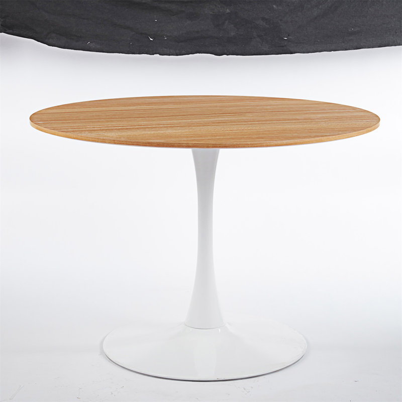 Table basse ronde, Blanc, Chêne clair