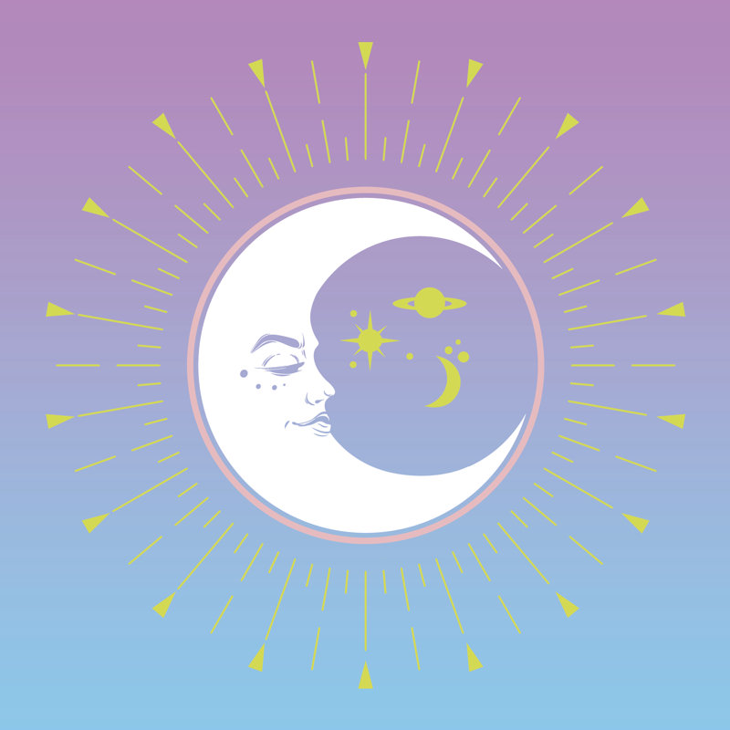 Celestial Moon - Wrapped Canvas Print, 91cm H x 91cm W