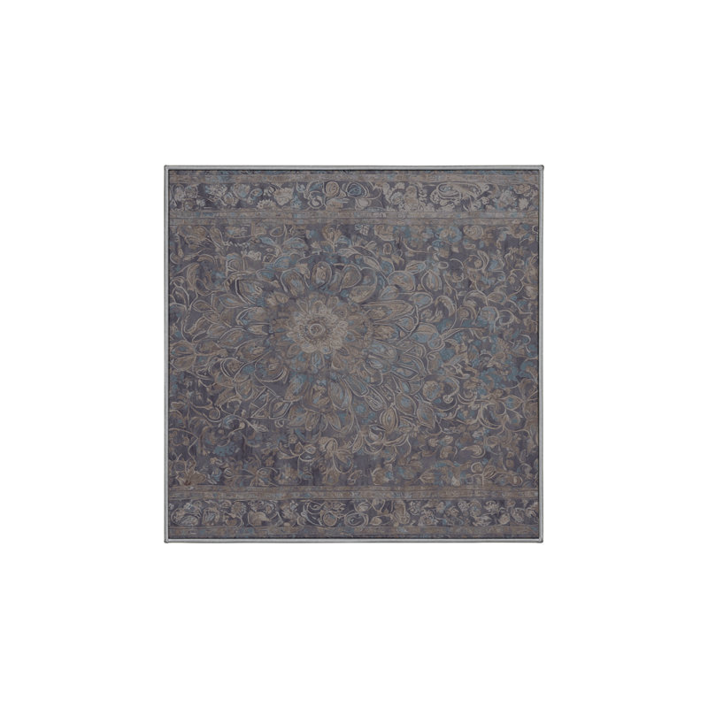 Machine Washable Pink Area Rug, Square 4'