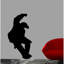 Adhésif décoratif Skateboard Silhouette V-1226177944