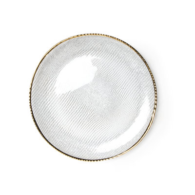 Excelsa Porcelain Glass Stainless Steel Platter Serving Dish