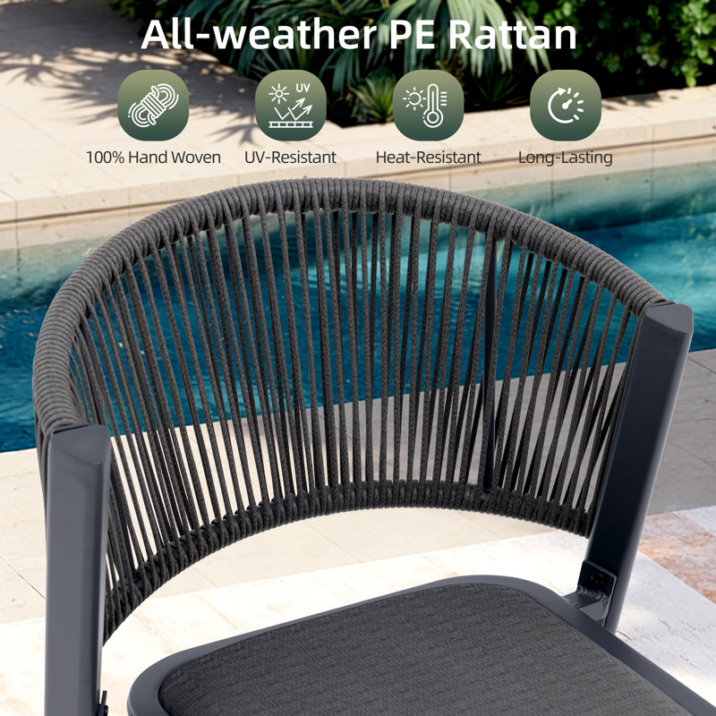 12-Piece Outdoor Dining Set, Two 51.2" Rectangular Aluminum Tables & 10 Hand-Woven Wicker Chairs with 3-Layer Breathable Cushions, Rustproof All-Weather Patio Furniture for Garden & Deck