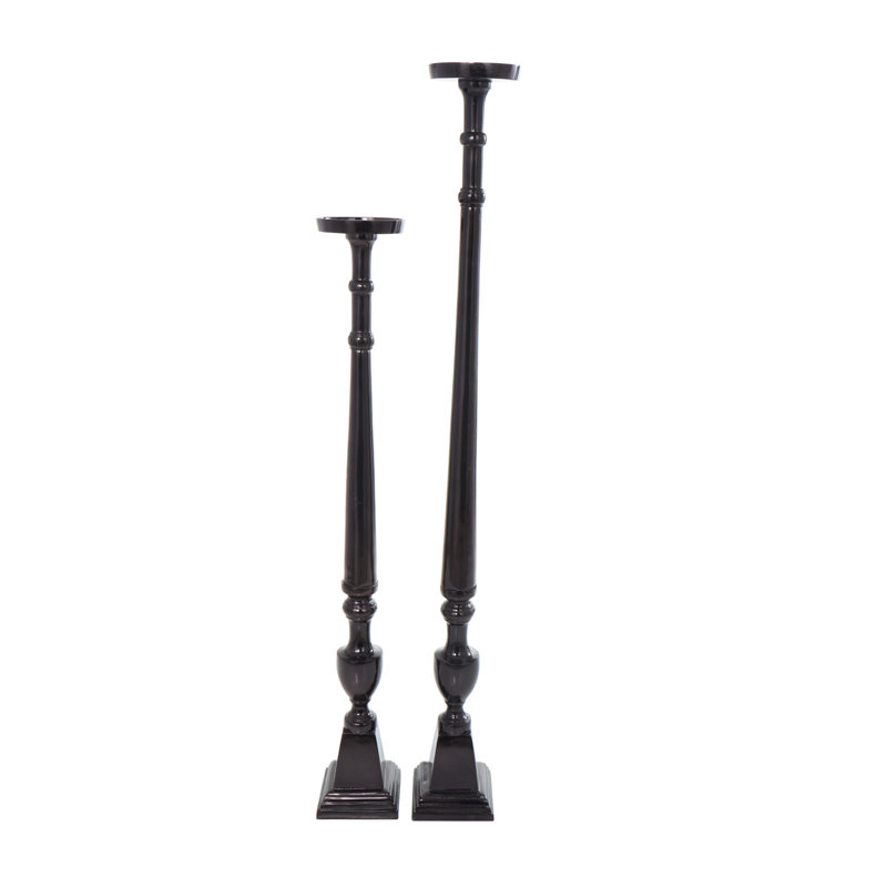 Ensemble de porte-bougies en aluminium, Noir