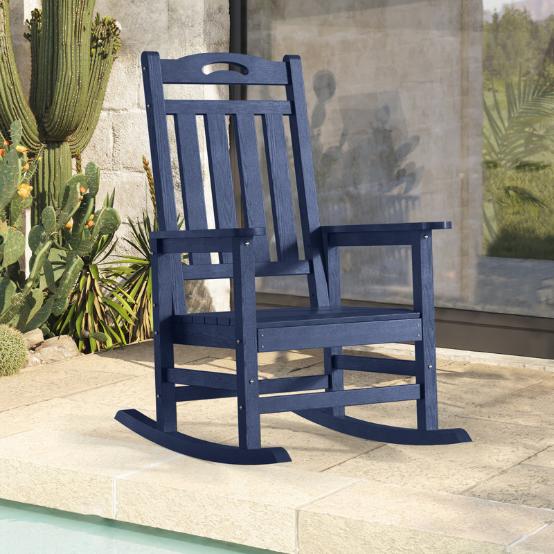 Chaise berçante d'extérieur en PEHD, Deep Navy Blue