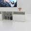 Console de télévision moderne avec rangement, 82,6 pouces, choix de couleurs, 31 modes, télécommande et télécommande, blanc pour divertissement de 75/80 pouces de long, DEL, modes d'éclairage,