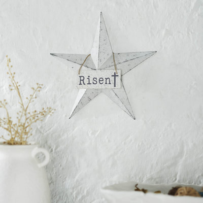 Étoile en métal Celebrate Grace avec étiquette ressuscitée 12 x 12