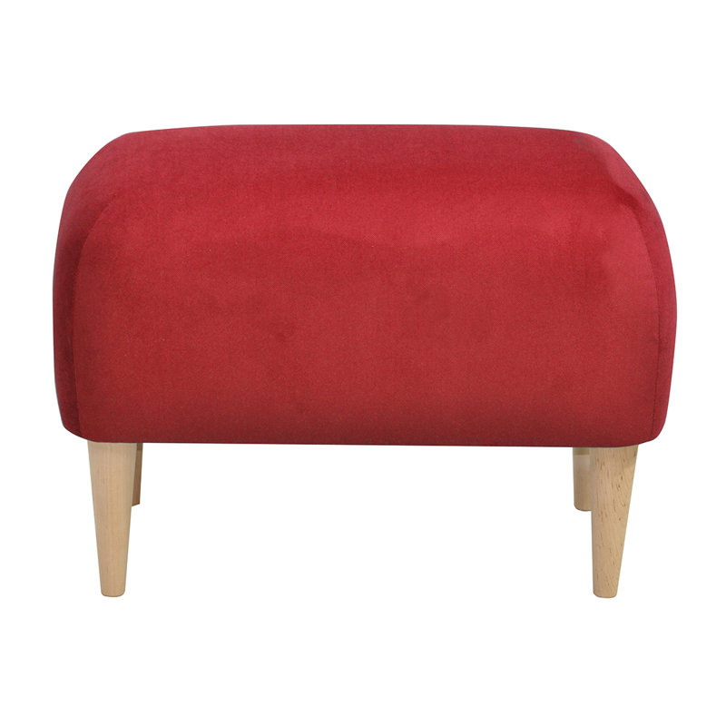 Jupi 60cm Wide Rectangle Footstool Ottoman, Red