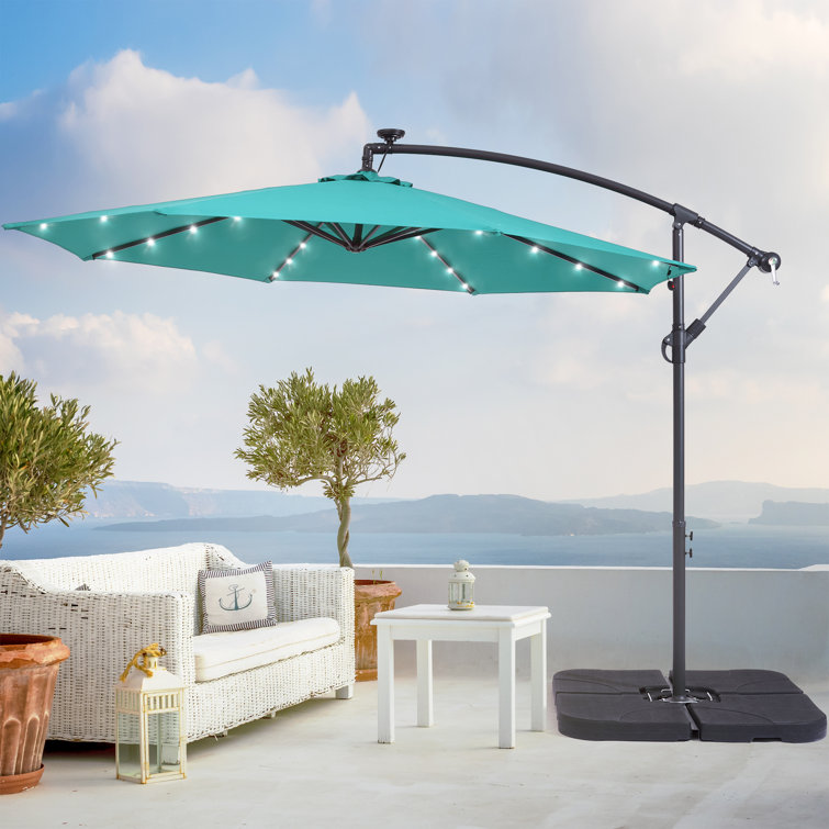 Arlmont u0026 Co. Dorelli 120'' Lighted Cantilever Umbrella u0026 Reviews | Wayfair