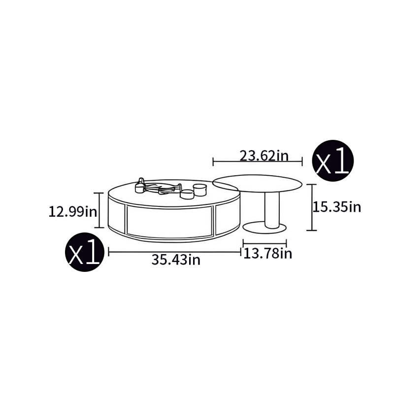 Table basse moderne de style minimaliste