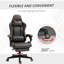 Chaise de bureau en similicuir, pivotante, support lombaire, hauteur réglable, appui-tête, repose-pieds