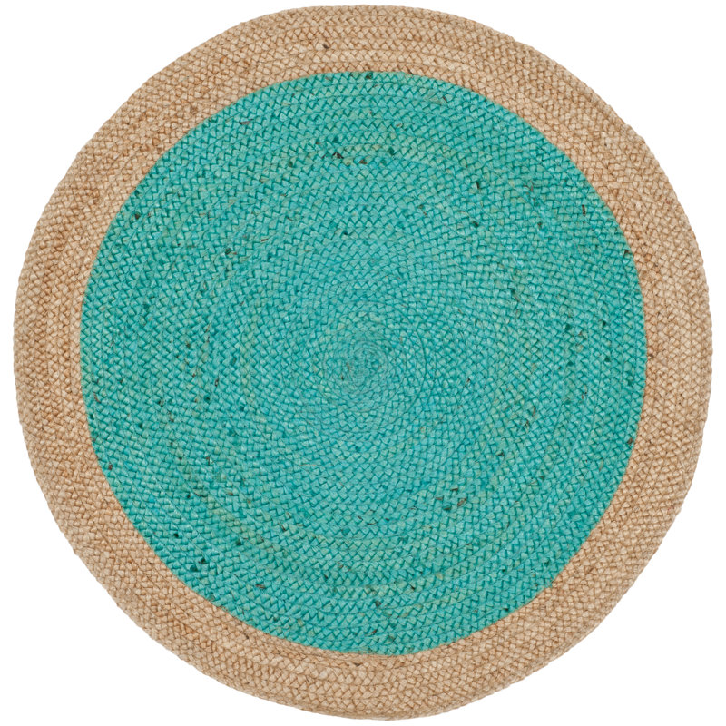 Tapis en jute de fibre naturelle tissé à la main Vicksburg, Rond 7 pi