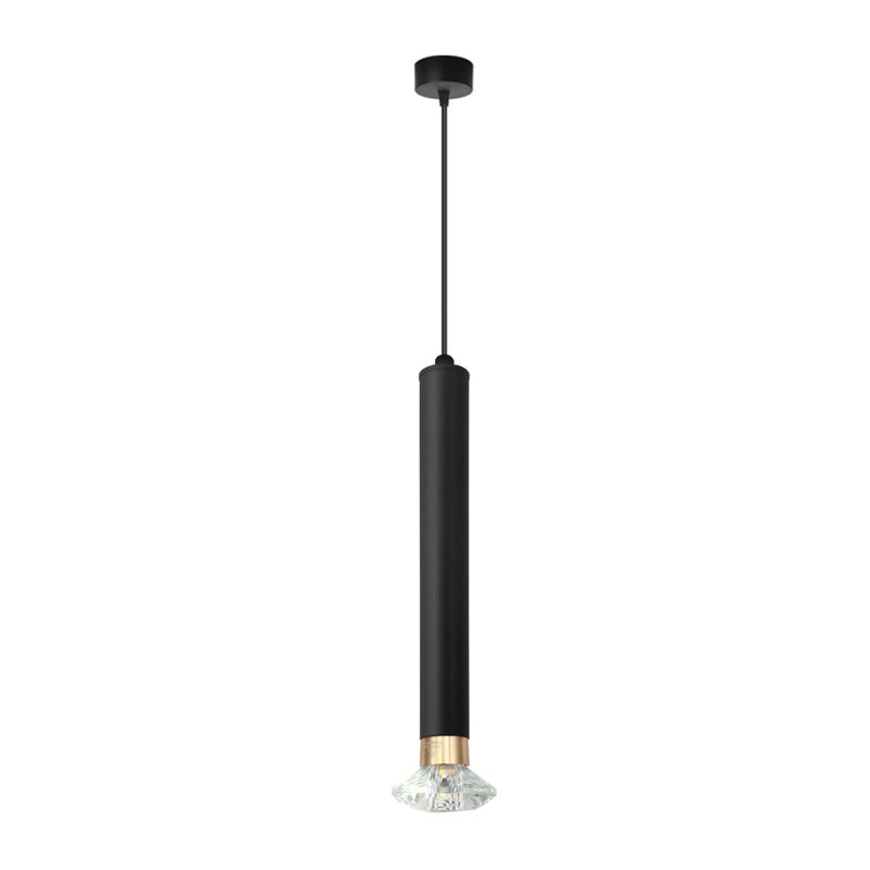 Avdie 1 - Light Black Cylinder Pendant, 128cm H x 6cm W x 6cm D