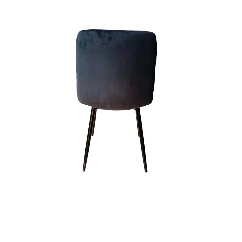 Velvet Upholstered Kitchen Dining Chair With Strong Black Metal Legs Living Room Bedroom Chair, Black, 4