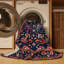 Tapis bleu Tabriz lavable à la machine-77316458