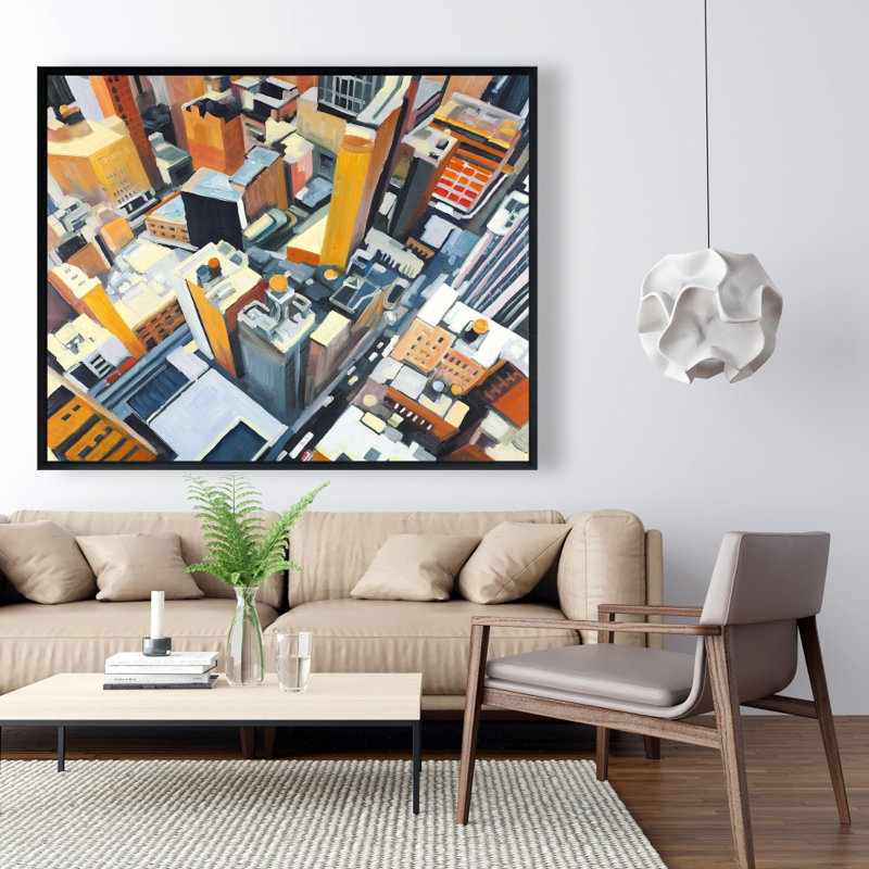 Vue en hauteur des bâtiments de New York - Toile encadrée 48 po x 60 po