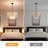 19.69" Woven Rattan & Fabric Drum Boho Pendant Lighting for Bedroom