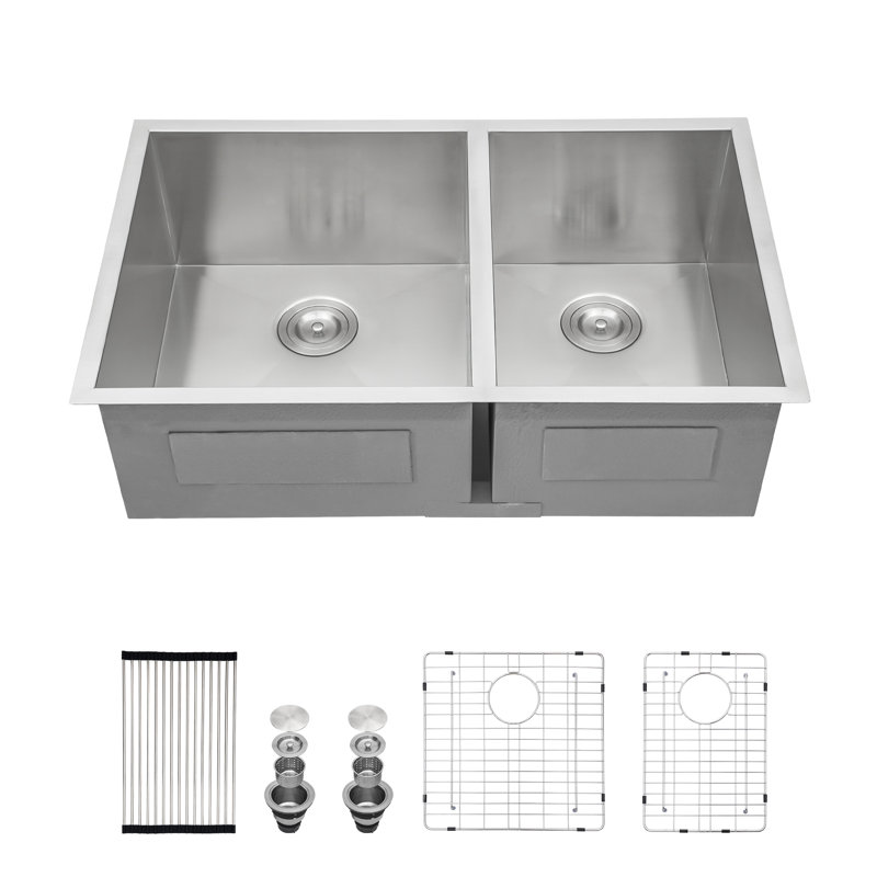 29'' L Double Bowl Stainless Steel Kitchen Sink