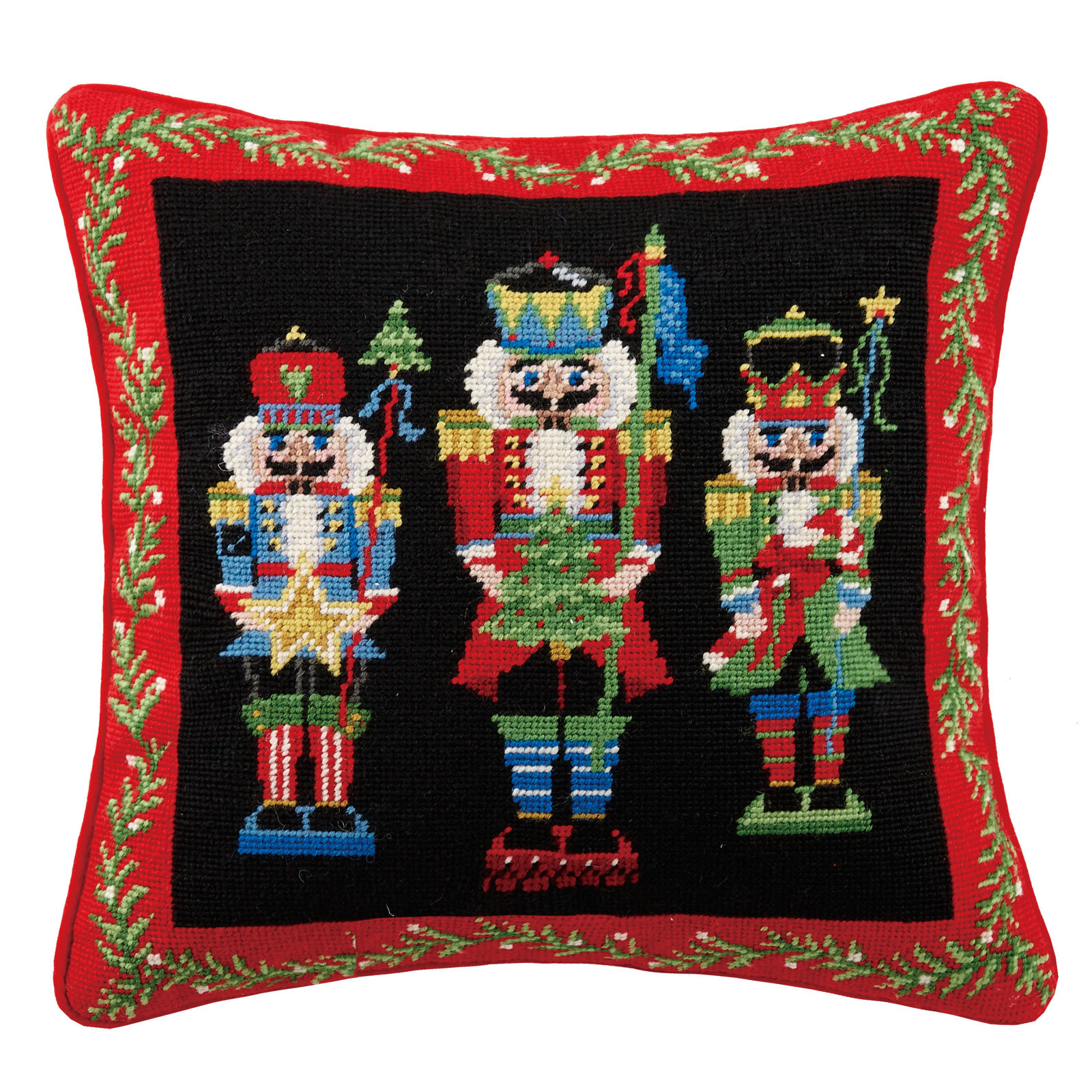 Vintage Look Wool Throw Pillow