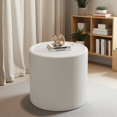 Table basse ronde avec plateau en verre trempé, corps en cuir PU et rangement caché pour le salon, table d'appoint moderne