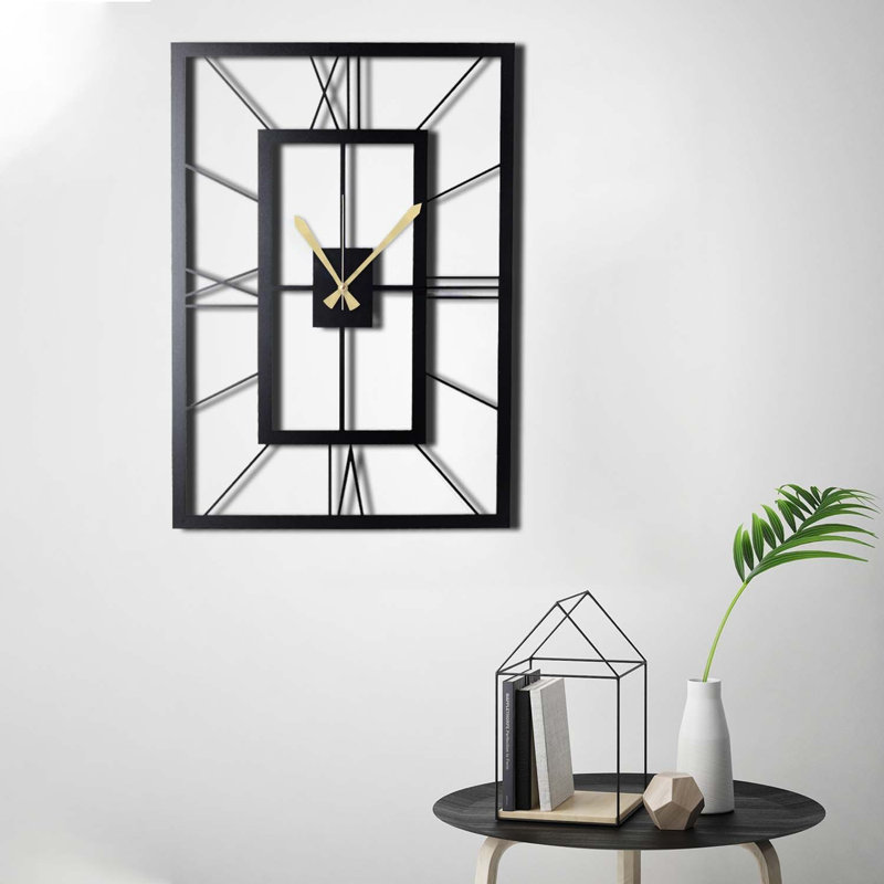 Wilcoxen Metal Wall Clock, 70cm H x 49cm W x 0.2cm D