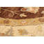 Tapis en laine ronde 7 pi 7 po "one-of-kind" -noué la 2010 ushak foncé/beige 6" Joannes