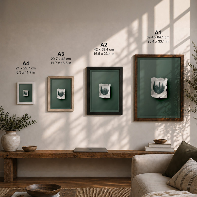 Forest Window Scandinavian - Framed Print, Walnut, A1 - 84.1 x 59.4 cm