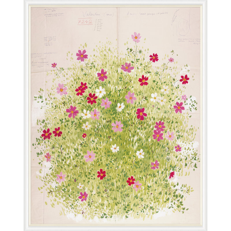 Spring Print by Paule Marrot, White Framed, 54" H x 43" W x 1.25" D