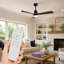 Ventilateur de plafond à intensité variable en bois 52 po avec lumières et télécommande CC 3CCT-532255534