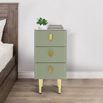 Bedside Table Narrow Nightstand Narrow Side Table With 3 Drawers For Bedroom, Living Room by Mercer41