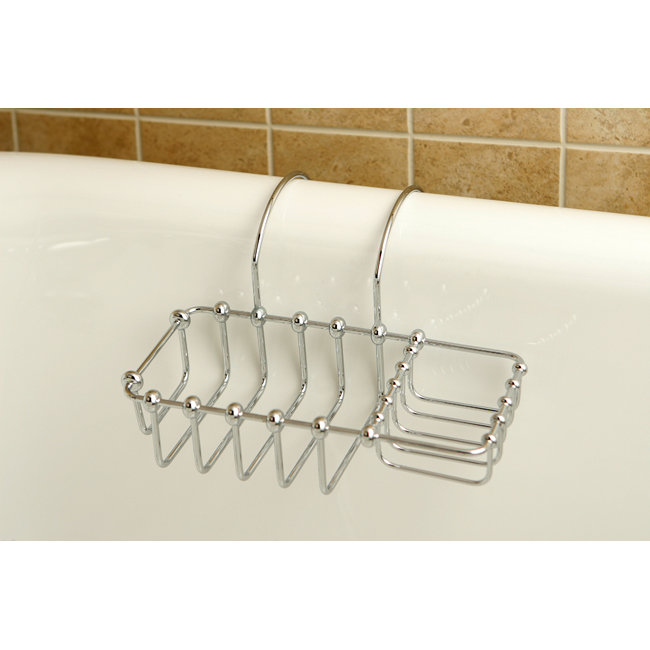 Kingston Brass Vintage 8-3/8 Inch Clawfoot Tub Hanging Soap and Sponge Holder, Polished Chrome