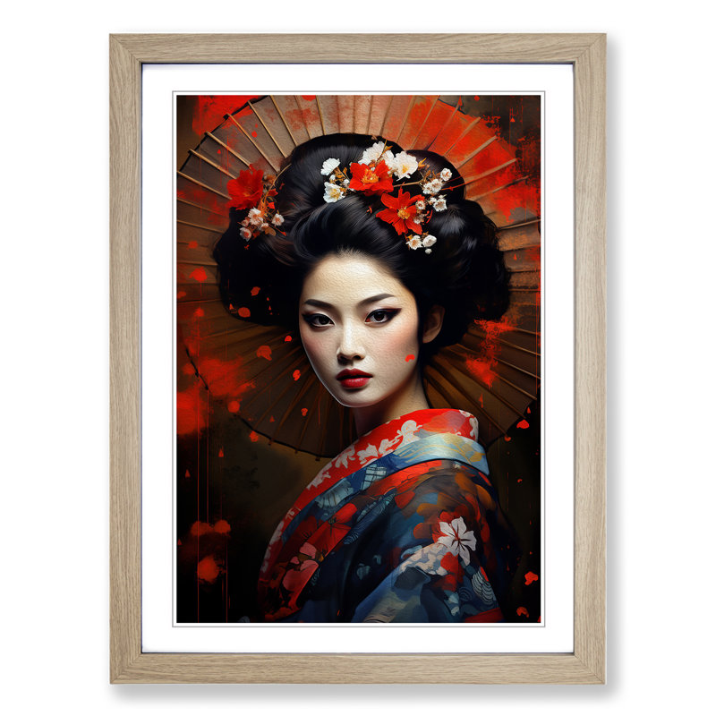 Single Picture Frame Print on Wood, Oak Framed, 46cm H x 34cm W