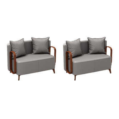 Restaurant Cafe Bar Dessert Shop Modern Bench 47.2'' Faux Leather Sofa