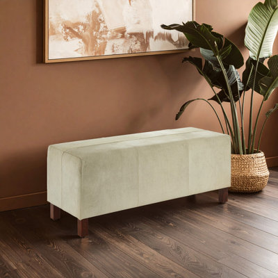 Eden Genuine Leather Upholstered Bench