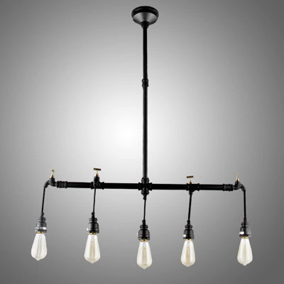 Luminaire suspendu linéaire à 5 lumières pour îlot de cuisine Mcaleer