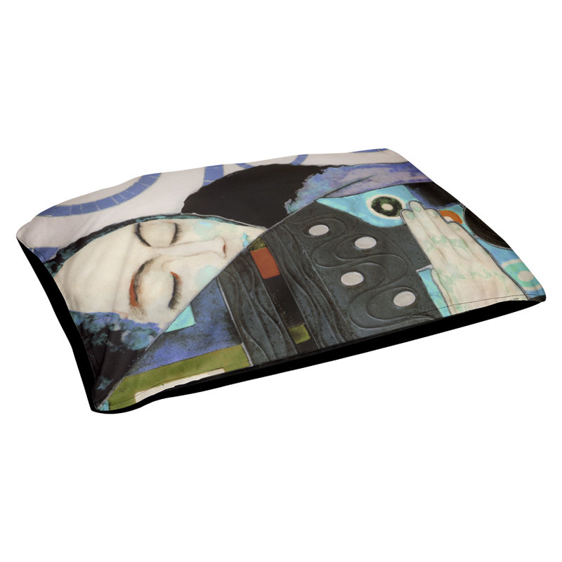 Coussin Carlile, Grand (L 52 po x l 42 po), Bleu / noir