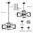 Modern Industrial 6- Light 19.68'' Dimmable Square / Rectangle Geometric Chandelier with Metal Cage for Dining Room Kitchen Island Foyer Hallway-102357146