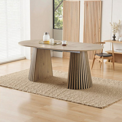 Table ovale extensible - Bureau multifonctionnel Bureau d'ordinateur Bureau d'écriture Bureau de direction