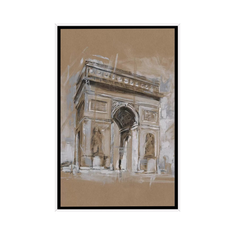 "Brushtravail architecture Study I" par Ethan Harper, reproduction d’art, H 60 po x l 40po x P 1,5 po, Toile blanche encadrée