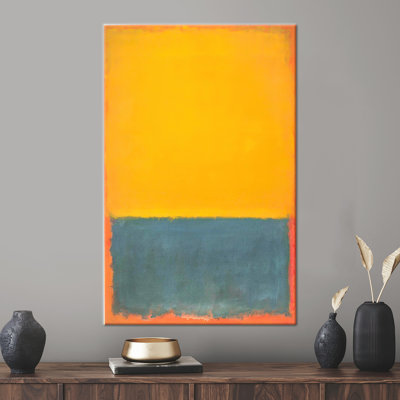 Mark Rothko Inspired Yellow and Gray Abstract Canvas Art for Contemporary Wall Decor