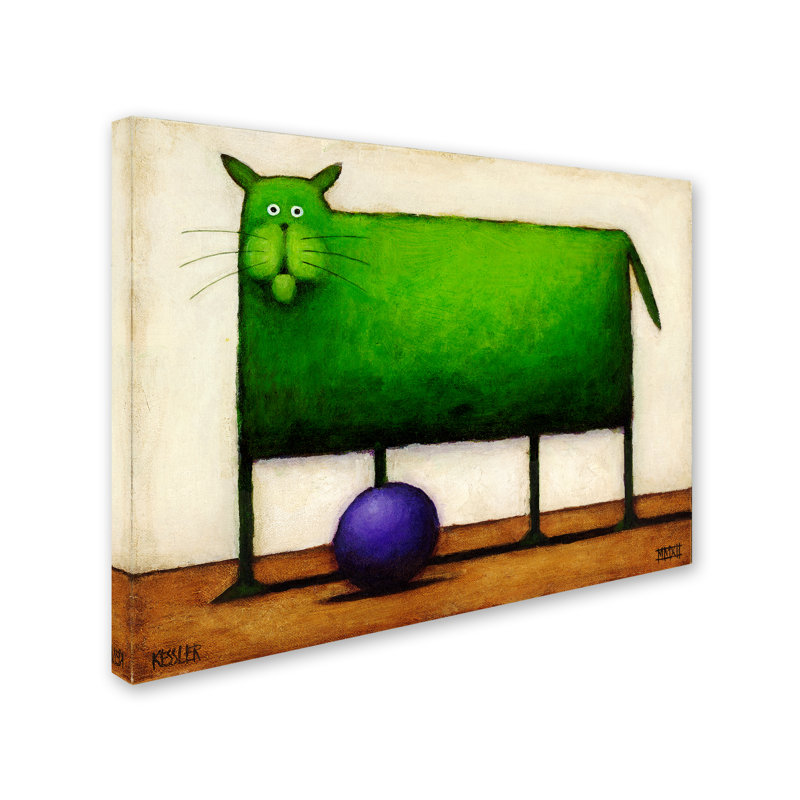 «Green Trouble I» d'Izampo, reproduction sur toile tendue, H 18 po x l 24 po